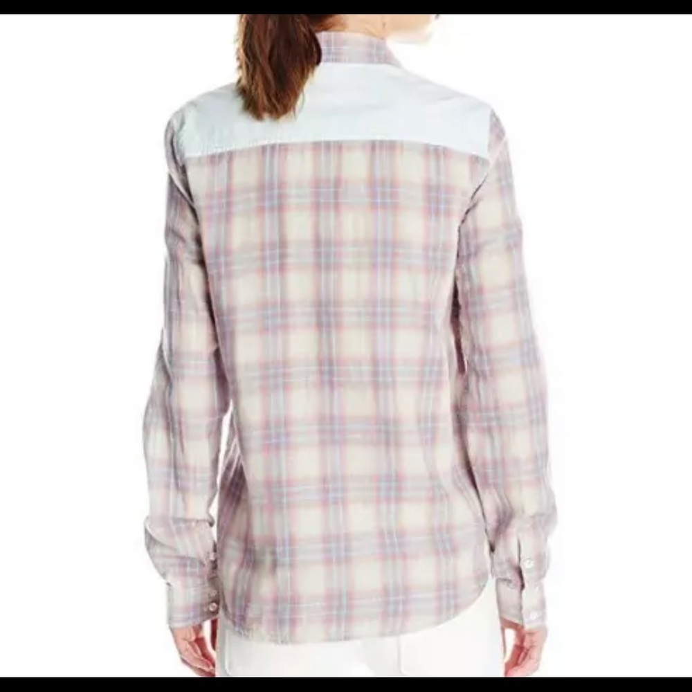 Paige Trudy Flannel Button Front Long Sleeve Pink… - image 5